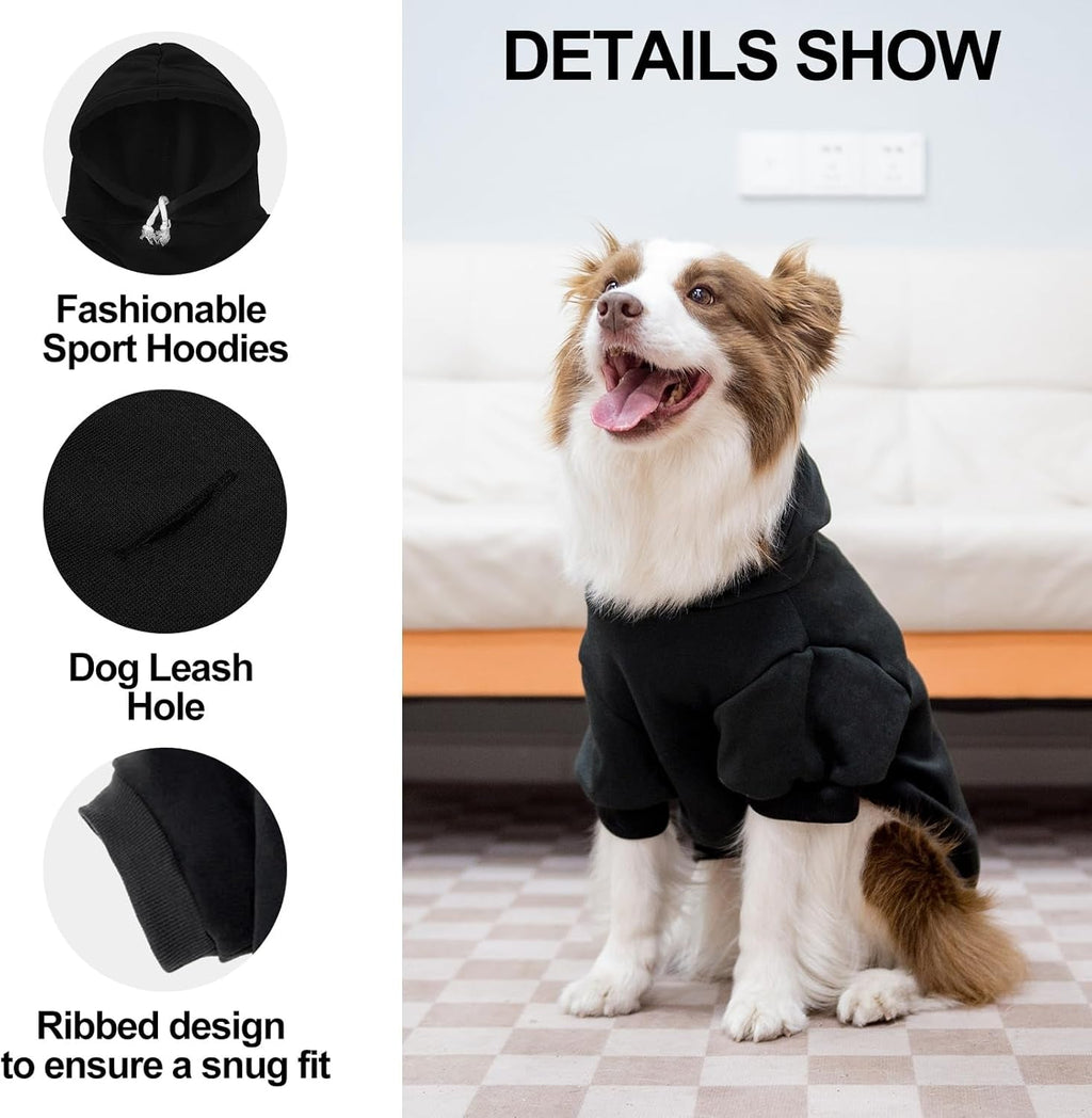 Dog Hoodie Sweatshirt with Leash Hole Warm Pet Clothes XS-XXL Dogs
