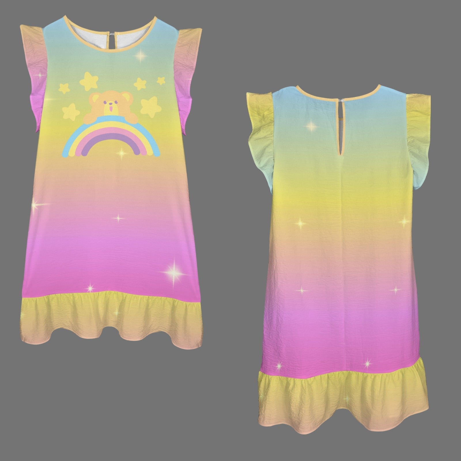 Rainbow Snuggle Ruffle Play Dress