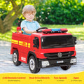 Fire Truck Battery-Powered Ride-On Car with Remote Control for Kids Ages 3-6