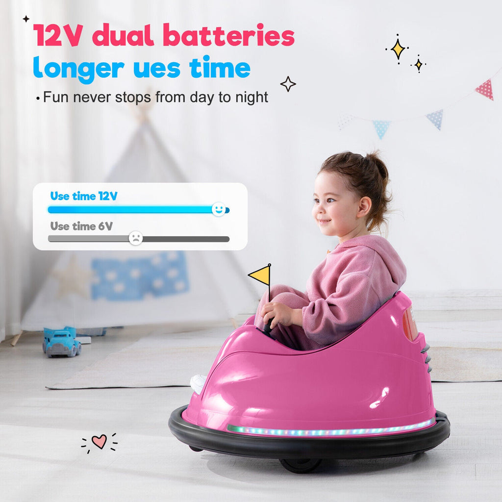 Flashy Remote-Controlled Bumper Car for Kids with Electric Ride-On Fun