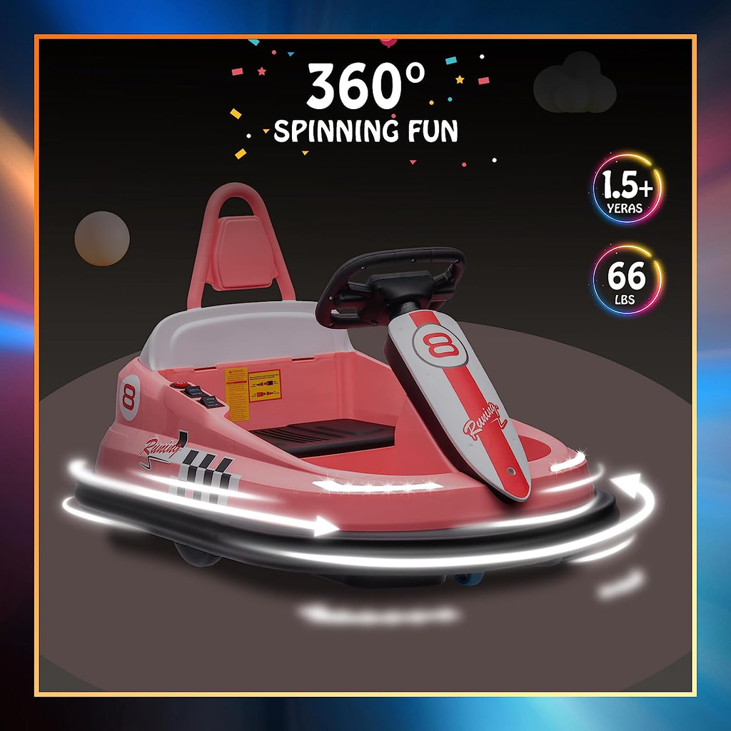Fun and Safe 6V Electric Bumper Car for Toddlers Ages 1.5-6 Years
