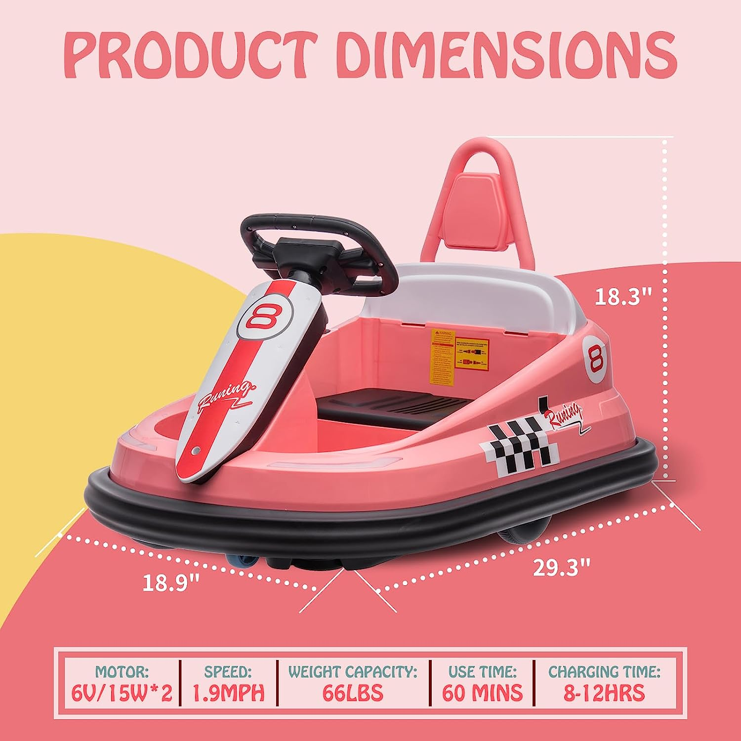 Fun and Safe 6V Electric Bumper Car for Toddlers Ages 1.5-6 Years