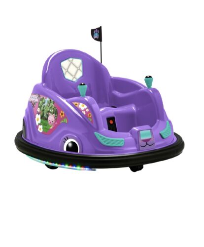 Gabby's Dollhouse 6V Bumper Car: Fun Ride with LED Lights