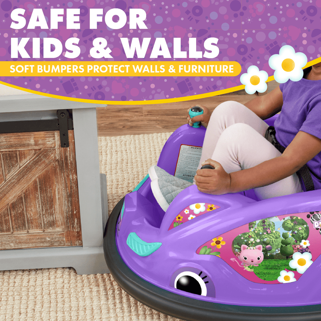 Gabby's Dollhouse Electric Bumper Car - 6V Battery Powered Ride On