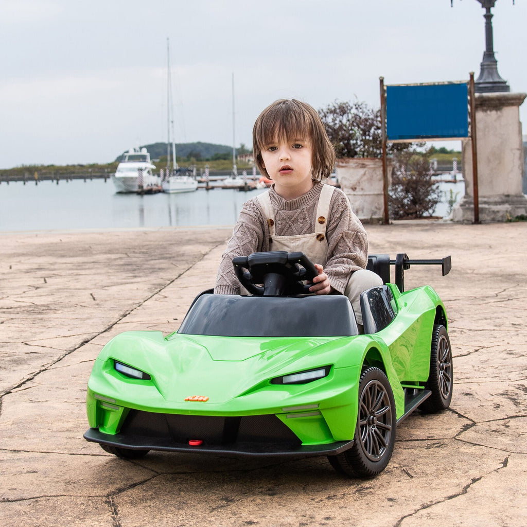 Green Electric Ride-On Car with Remote Control, MP3 Player, and 3 Speed Options for Kids