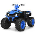 Gymax 12V Electric Kids ATV 4-Wheeler Quad with Music and LED Lights in Navy