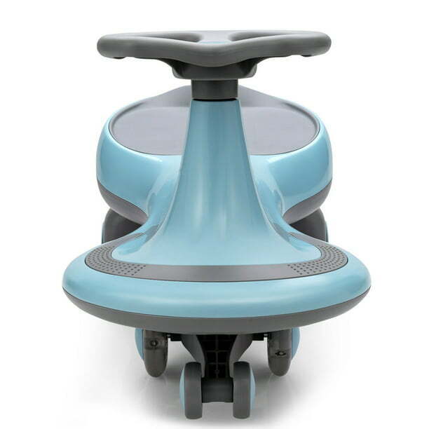 Gymax Kids' Blue Wiggle Car with Flashing Wheels - Fun Ride-on Toy for Toddlers and Kids