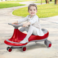 Gymax Kids' Red Wiggle Car with Flashing Wheels - Fun Ride-on Toy for Toddlers and Kids