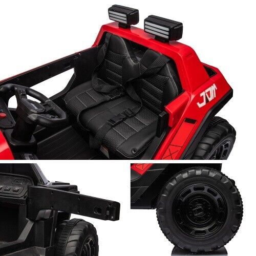 High-Powered Leather Seat Kids Ride-On Car with Four-Wheel Shock Absorbers - 24V7A 200W*2