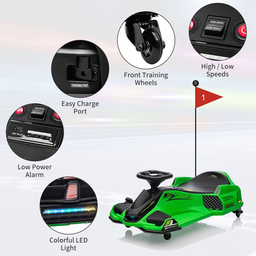 High-Speed Electric Drift Car for Kids - 24V Ride-On Drifting Cart