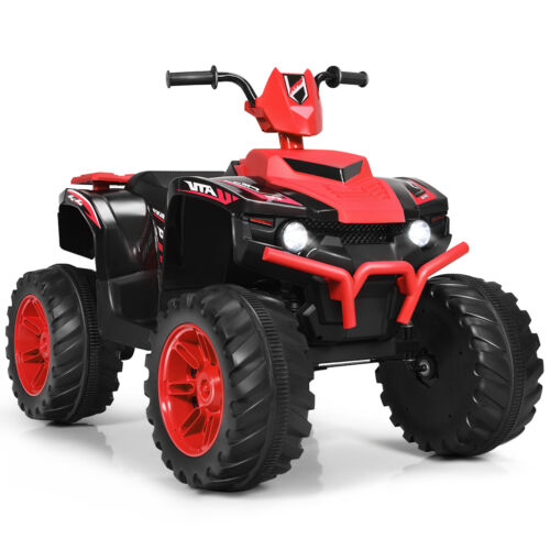 HoneyJoy 12V Kids ATV Quad Ride On Car with LED Light & Music - Red