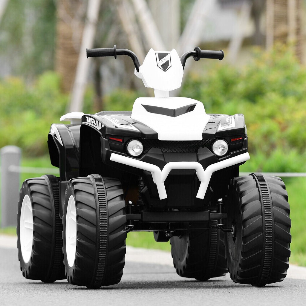 HoneyJoy 12V Kids ATV Quad Ride On Car with LED Light & Music - White