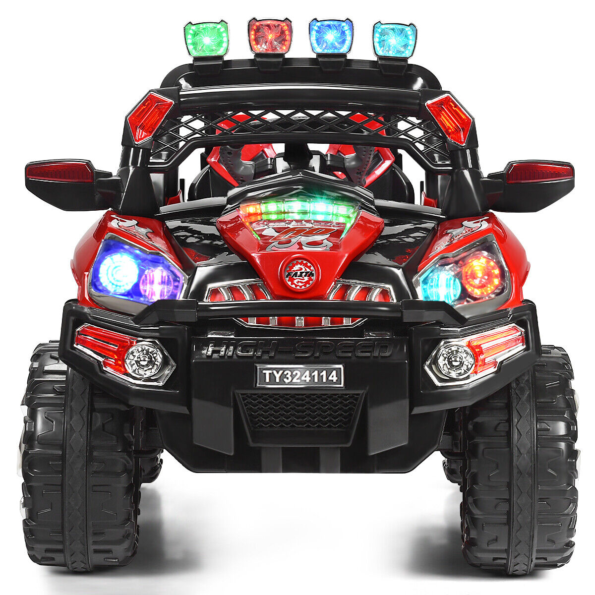 HoneyJoy 12V Kids Ride On Truck Car SUV with Remote Control, LED Lights, and MP3 Player - Perfect Christmas Gift