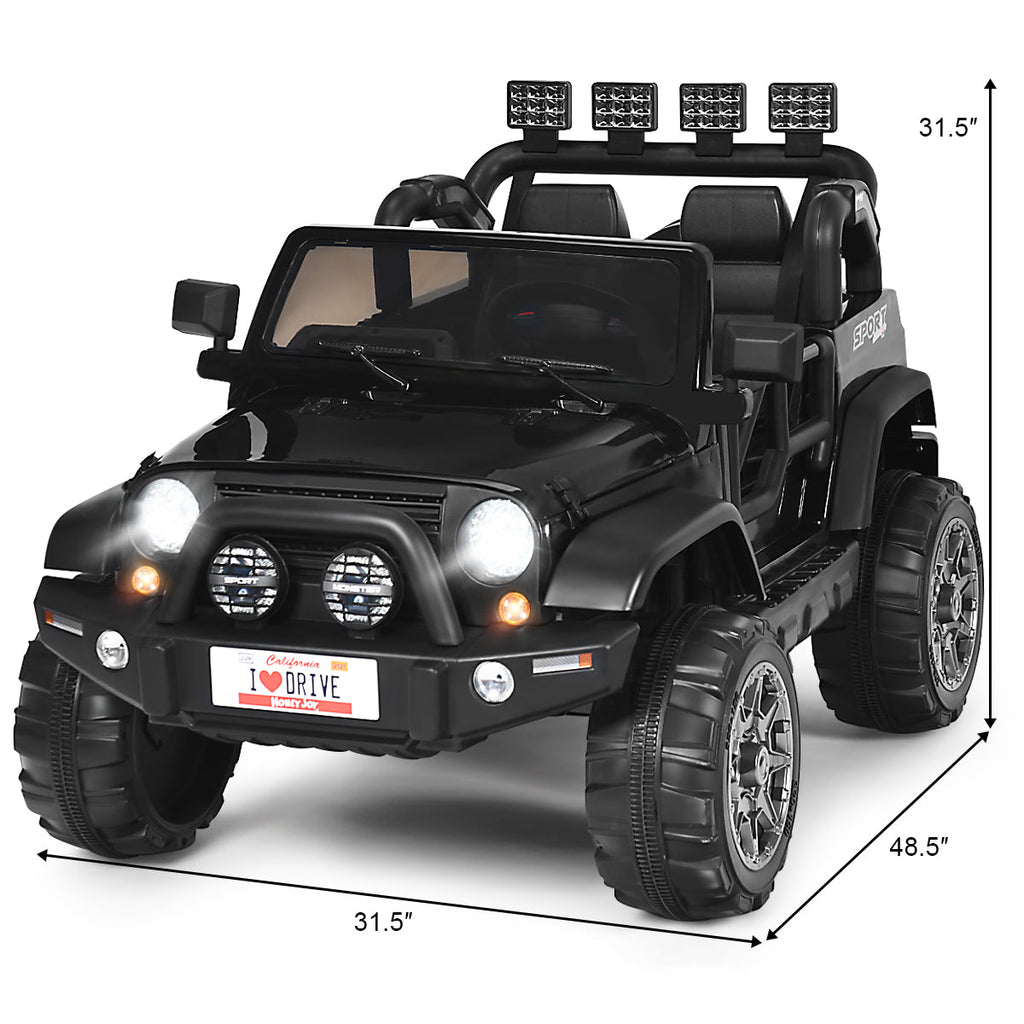 HoneyJoy 2 Seater Ride On Truck for Kids - 12V RC Electric Vehicle with Storage