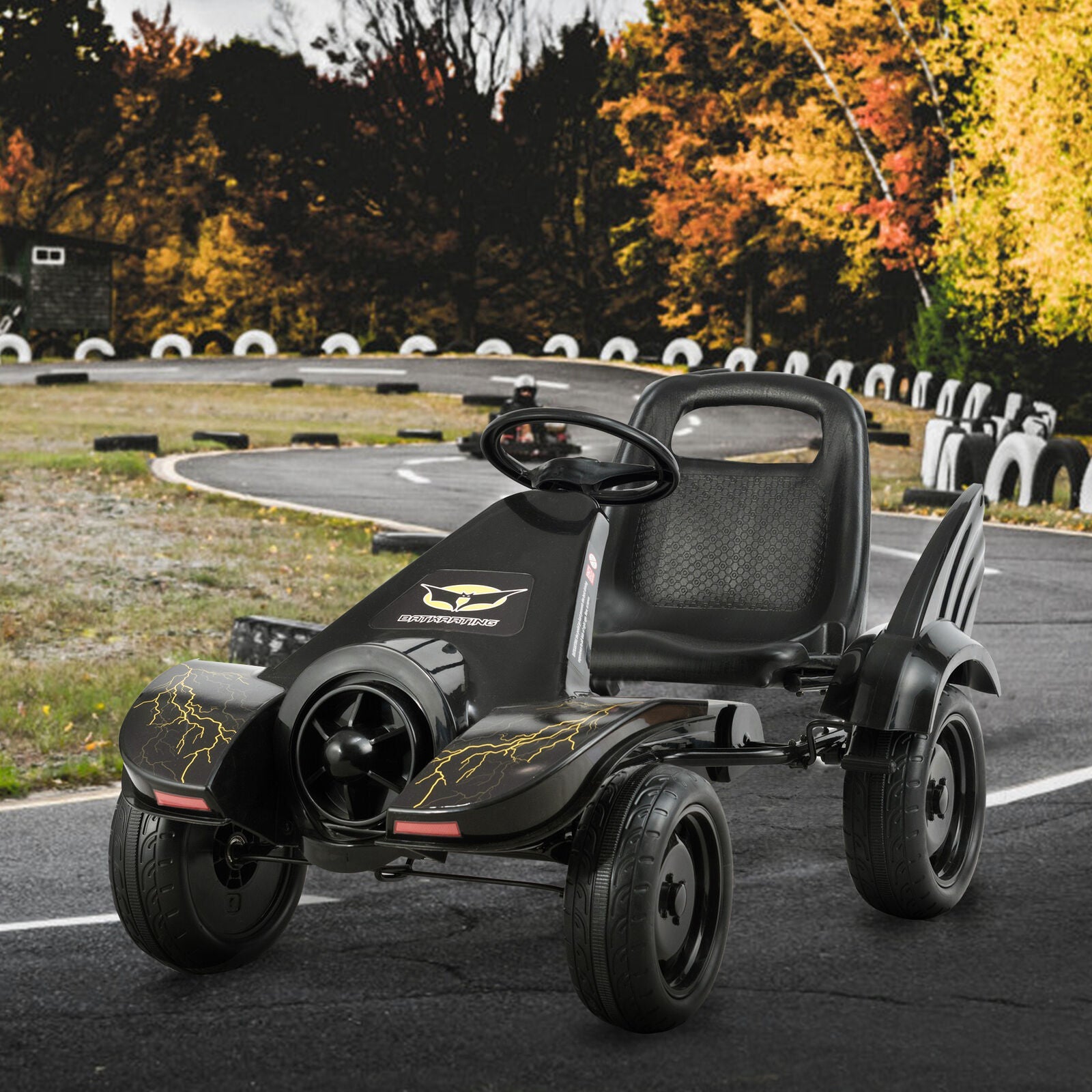 HoneyJoy 4 Wheel Racer Toy Pedal Car for Kids with Clutch and Hand Brake - Perfect for Christmas!