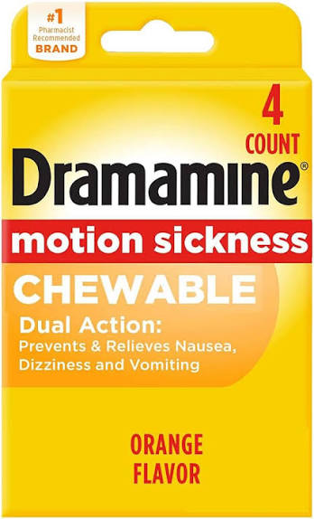 Dramamine® 50 mg Orange Travel Size Chewable Tablet 4-Pack x 6 EA