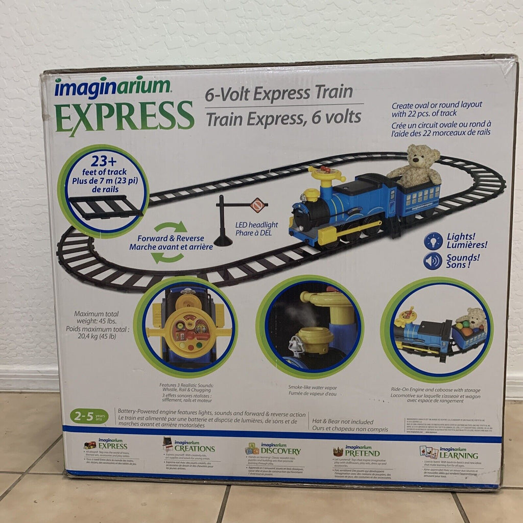 Imaginarium Express 6V Ride-On Train Set with Battery-Powered Lights and Sounds