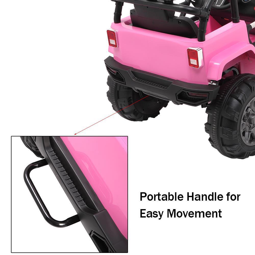 Interactive 12V Pink Ride On Car for Kids with Music and Remote Control