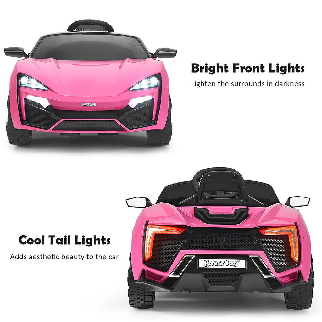 Interactive 2.4G RC Electric Car for Kids with Lights, MP3 Player, and Openable Doors - 12V