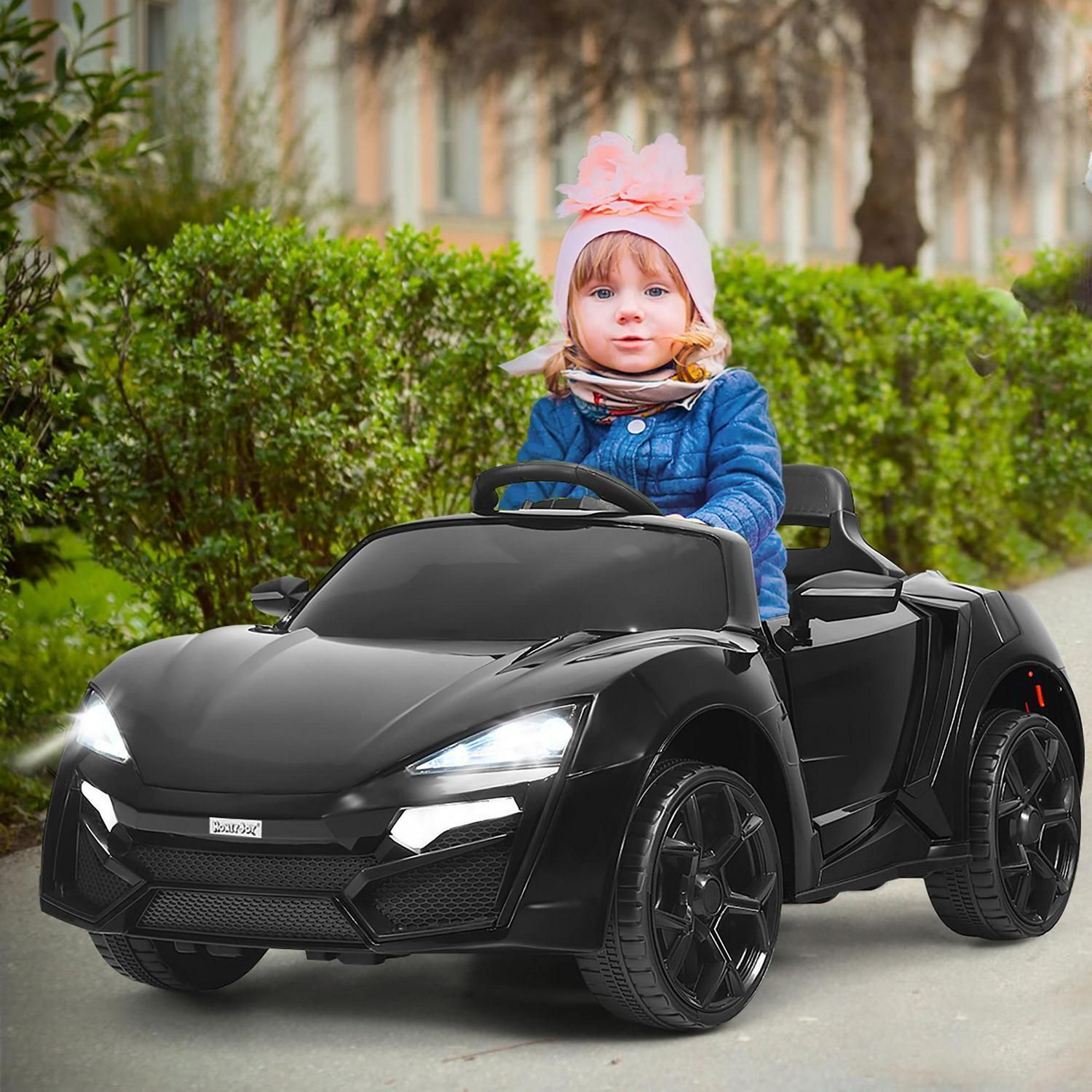 Interactive 2.4G RC Electric Car for Kids with Lights, MP3 Player, and Openable Doors - 12V