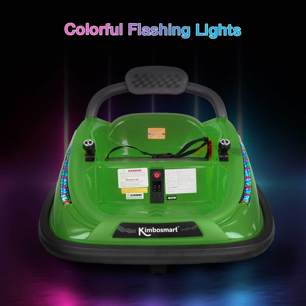 Interactive 6V Bumper Car for Kids with Remote Control, Flashing Lights, Music, and Customizable Stickers - Perfect Gift for Creative Playtime