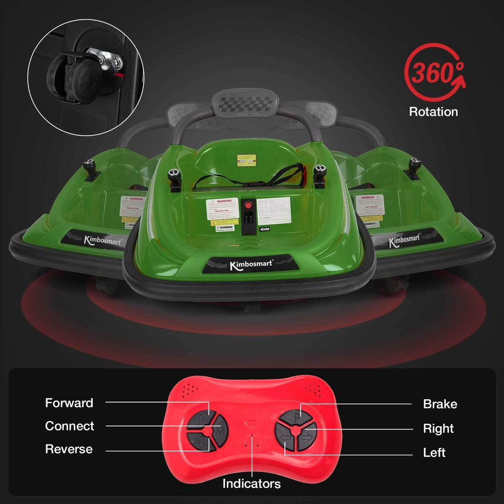 Interactive 6V Bumper Car for Kids with Remote Control, Flashing Lights, Music, and Customizable Stickers - Perfect Gift for Creative Playtime