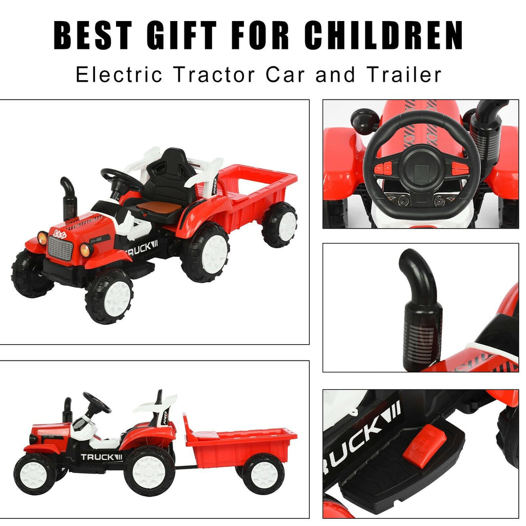 Interactive Electric Tractor Scooter for Kids with Detachable Trailer - Perfect for Playtime Fun!
