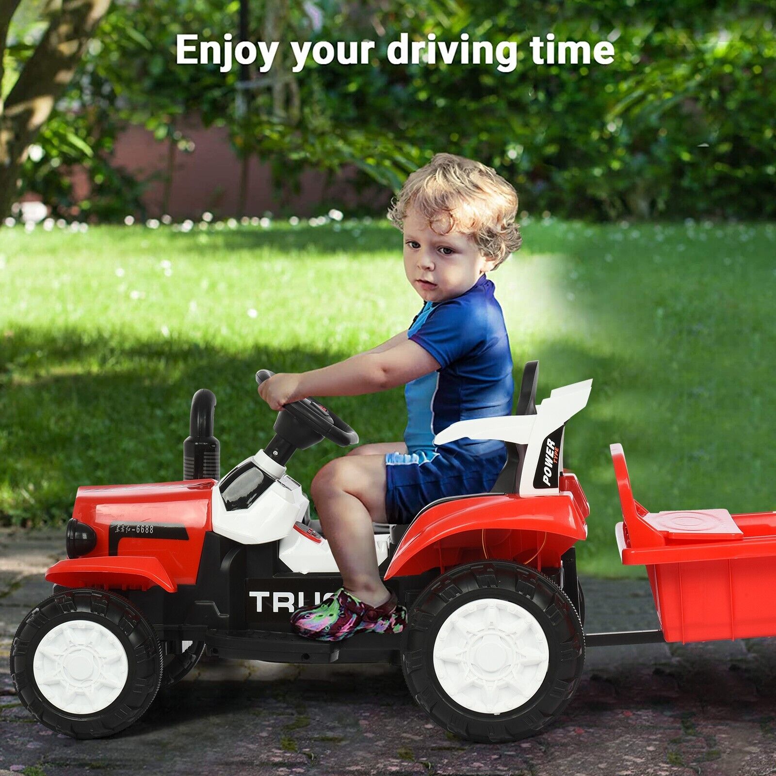 Interactive Electric Tractor Set with Detachable Cars for Toddlers 1-3 Years