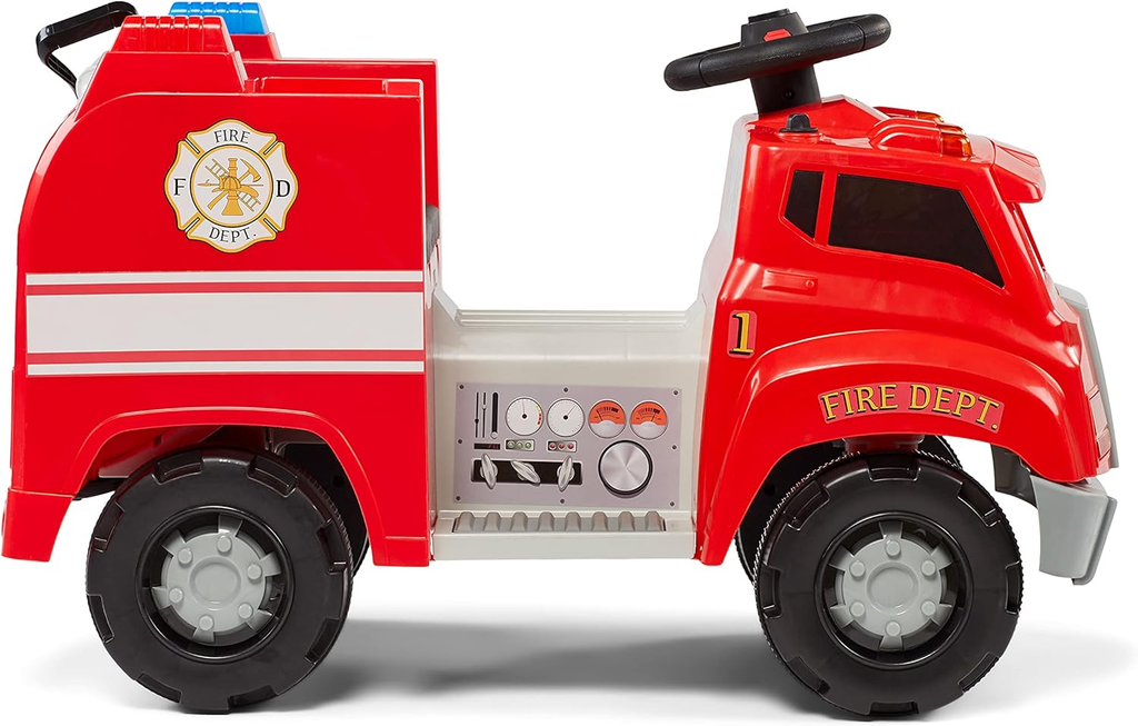 Interactive Fire Truck Ride-On Toy for Toddlers Ages 1.5-4 Years - Powered by 6 Volt Battery