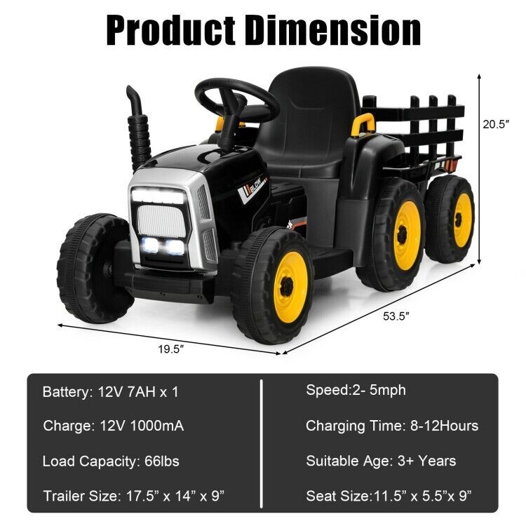 Interactive Kids Ride-On Tractor with Lights and Music - Perfect for Imaginative Play!