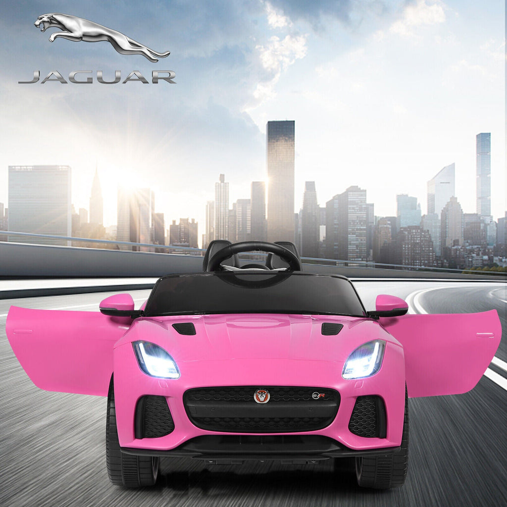 Jaguar F-Type SVR 12V Licensed Kids Ride On Car with Lights & Remote Control - Pink