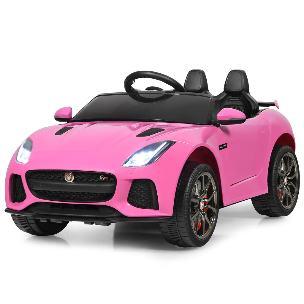 Jaguar F-Type SVR 12V Licensed Kids Ride On Car with Lights & Remote Control - Pink