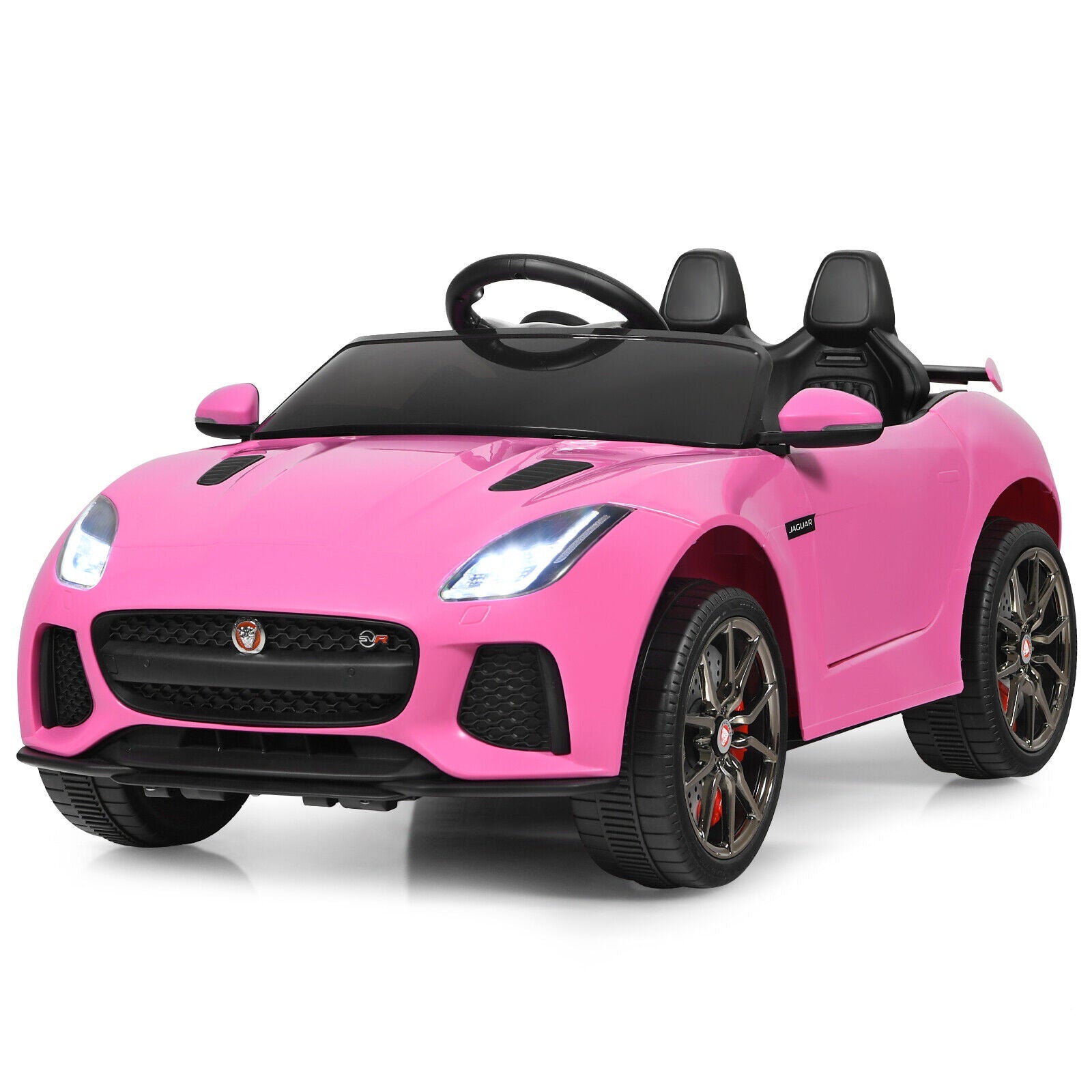 Jaguar F-Type SVR 12V Licensed Kids Ride On Car with Lights & Remote Control - Pink