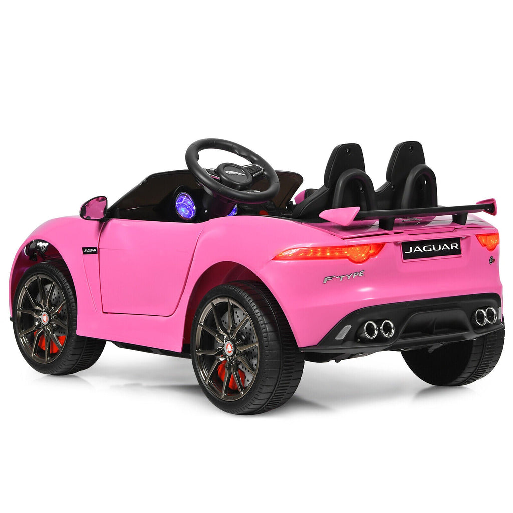 Jaguar F-Type SVR 12V Licensed Kids Ride On Car with Lights & Remote Control - Pink