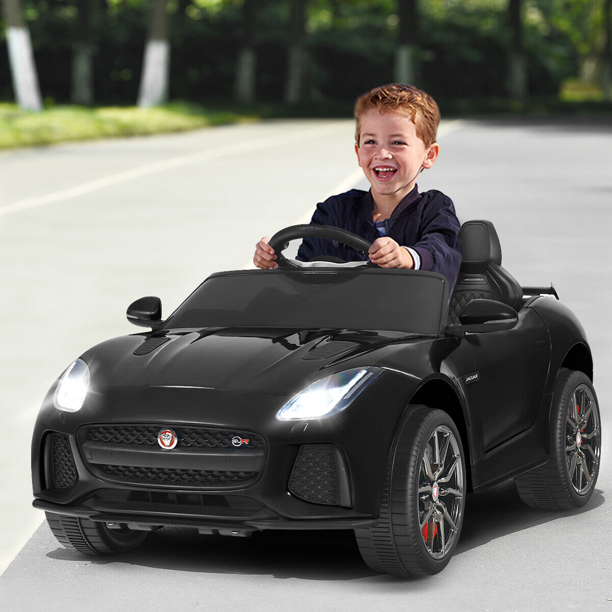 Jaguar F-Type SVR 12V Licensed Ride On Car for Kids with Music & Lights - Black