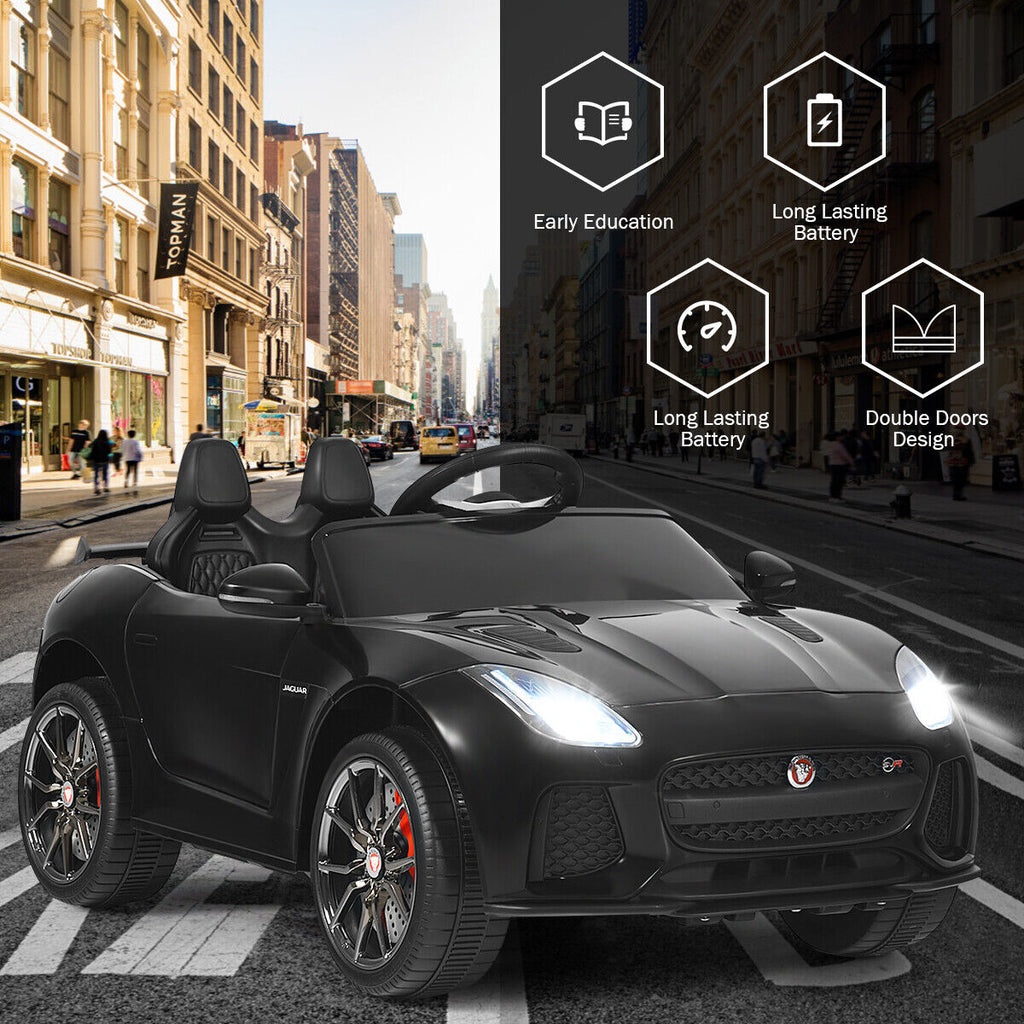 Jaguar F-Type SVR 12V Licensed Ride On Car for Kids with Music & Lights - Black