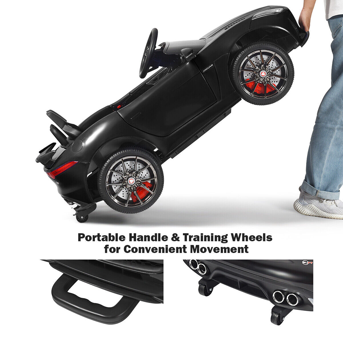 Jaguar F-Type SVR 12V Licensed Ride On Car for Kids with Music & Lights - Black