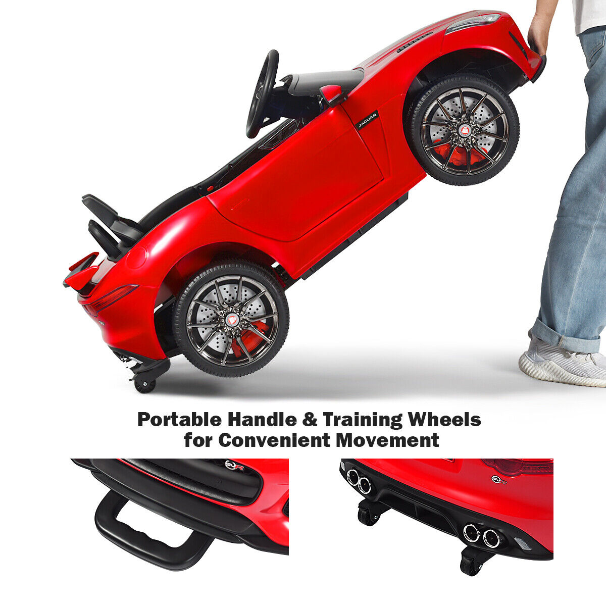 Jaguar F-Type SVR 12V Licensed Ride On Car for Kids with Music & Lights - Red