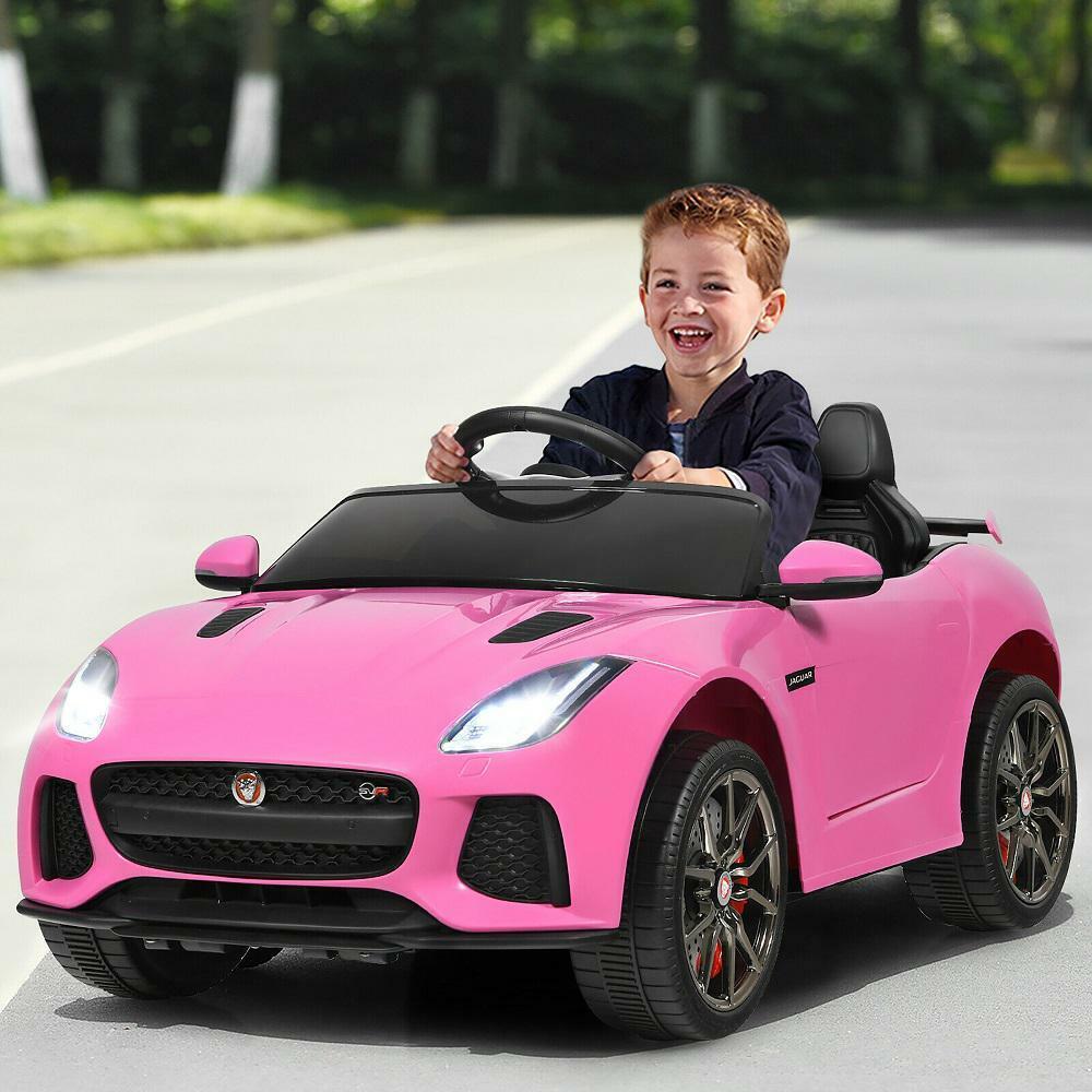 Jaguar F Type SVR 12V Ride-On Car for Kids with MP3, USB, and Pink LED Lights