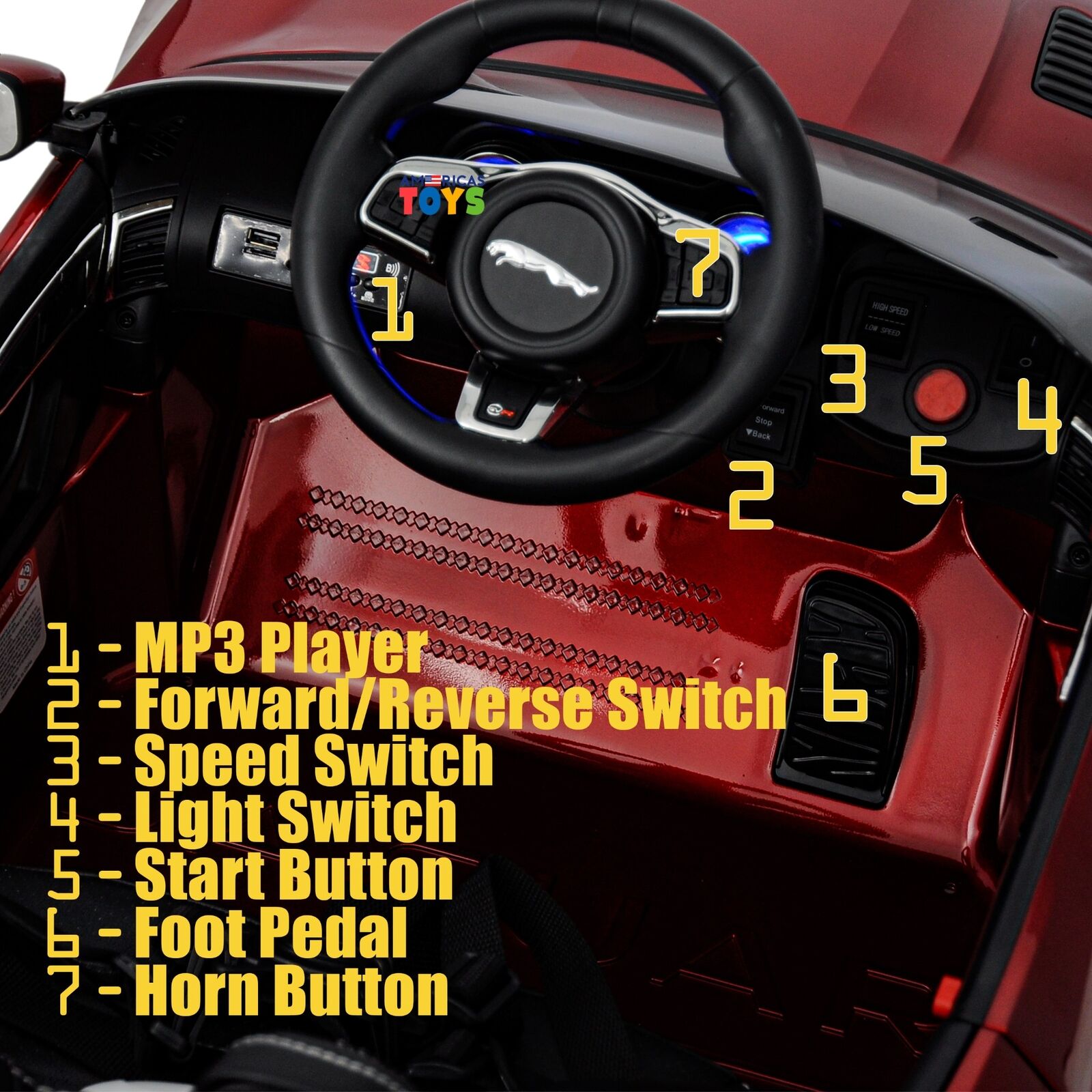 Jaguar R/C Car Toy with MP3 Player for Kids - Available in Multiple Colors