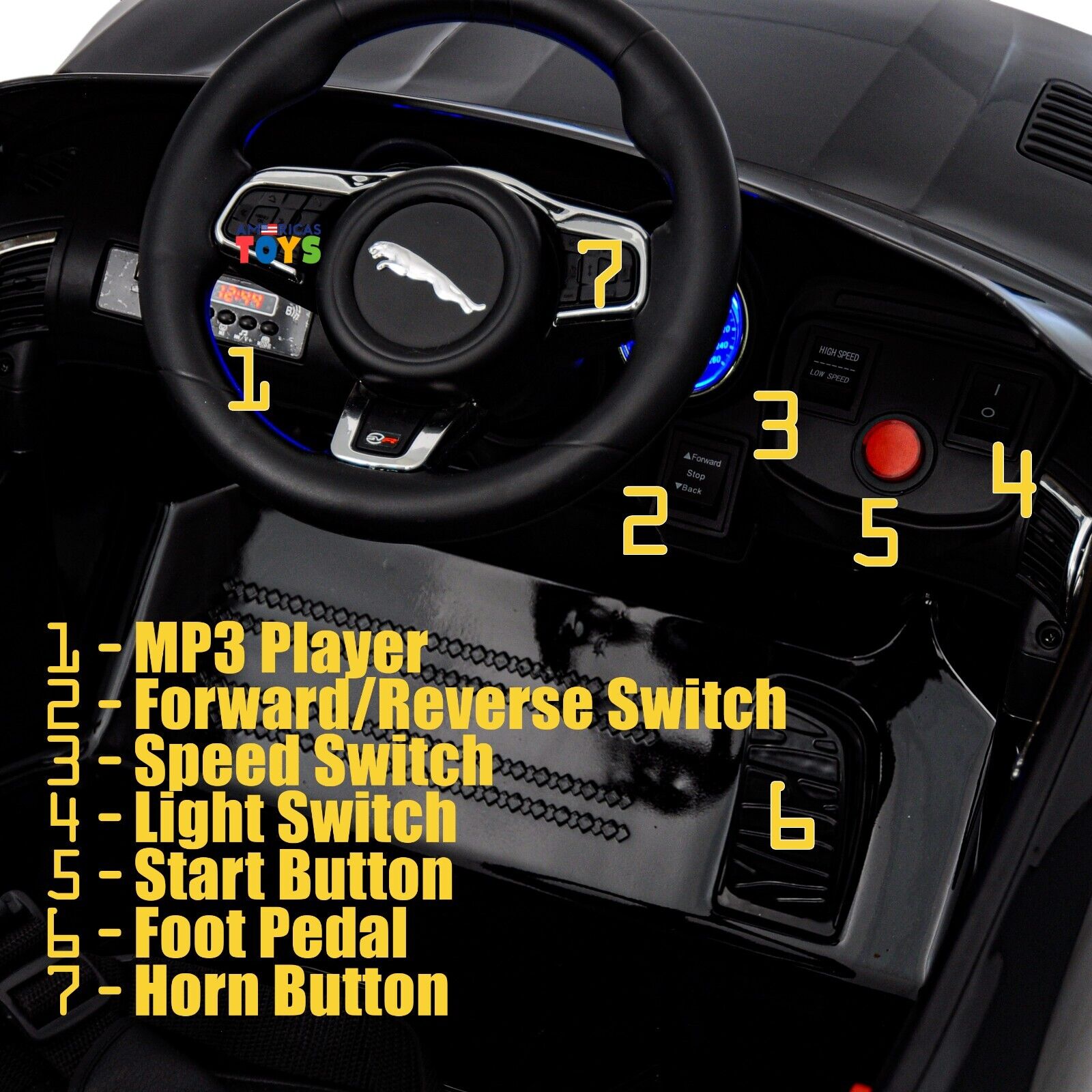 Jaguar R/C Car Toy with MP3 Player for Kids - Available in Multiple Colors