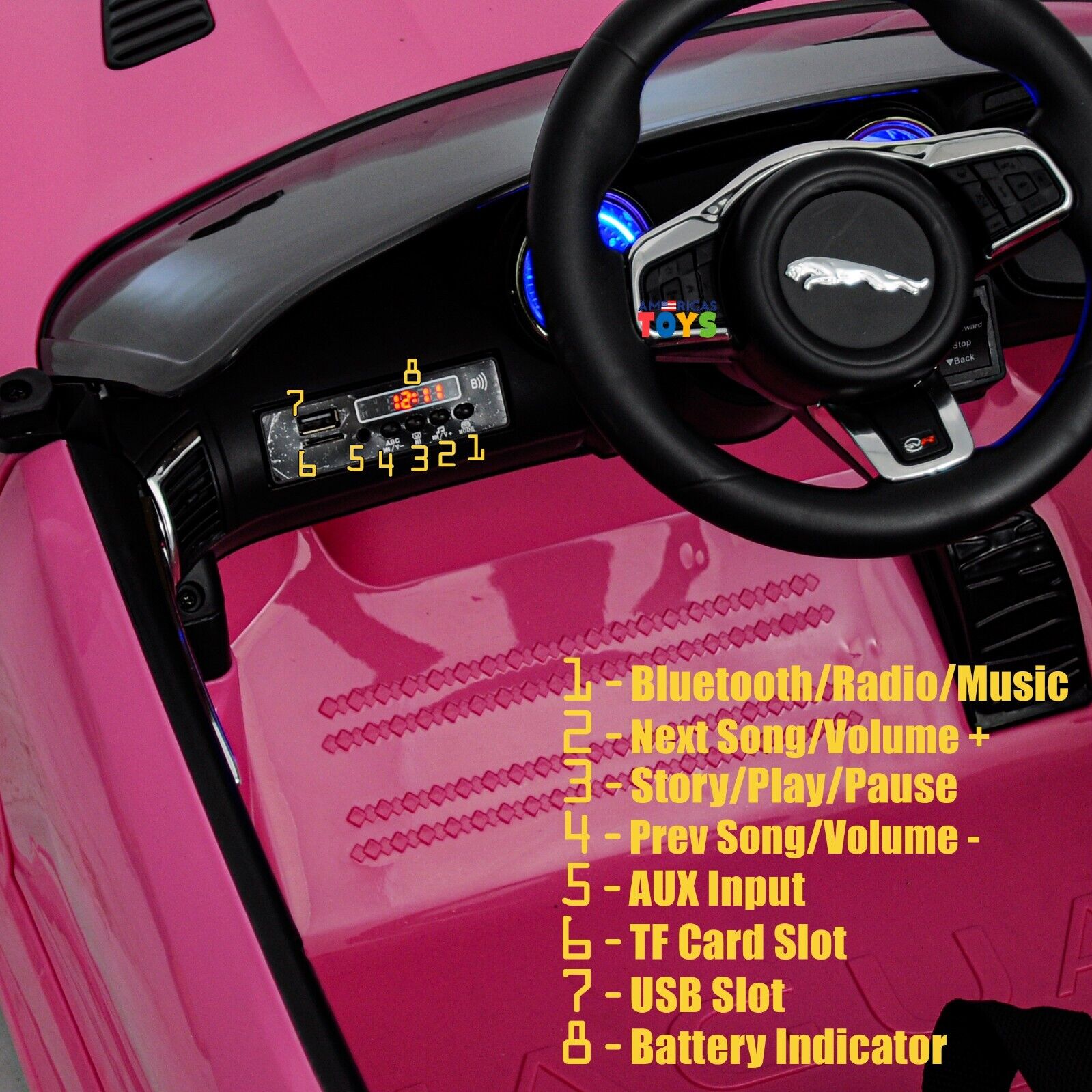 Jaguar R/C Car Toy with MP3 Player for Kids - Available in Multiple Colors