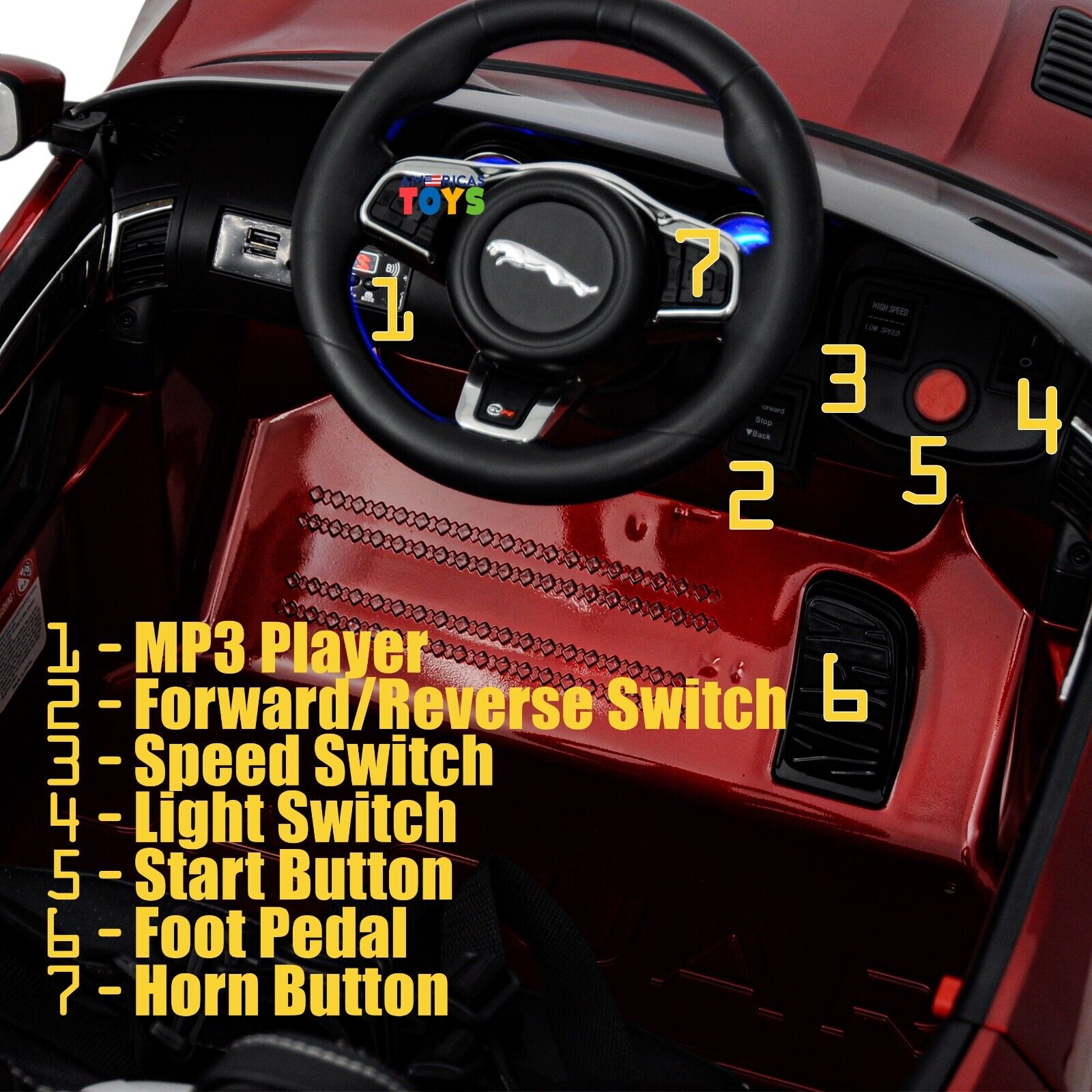 Jaguar R/C Car Toy with MP3 Player for Kids - Available in Multiple Colors