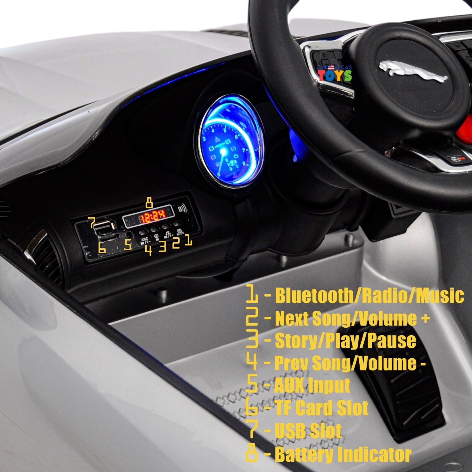 Jaguar R/C Car Toy with MP3 Player for Kids - Available in Multiple Colors