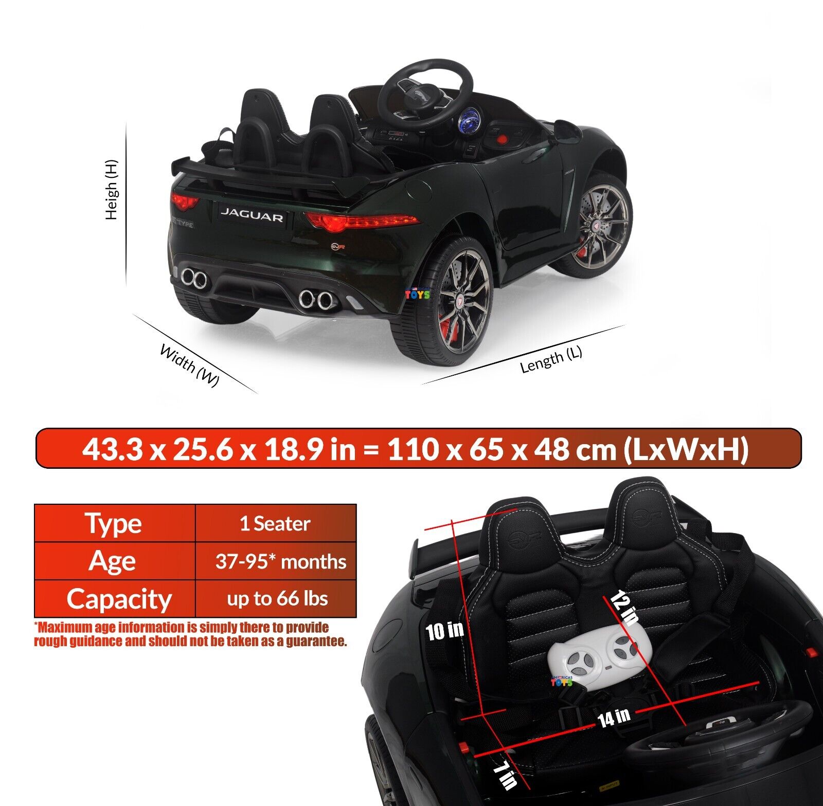 Jaguar R/C Car Toy with MP3 Player for Kids - Available in Multiple Colors