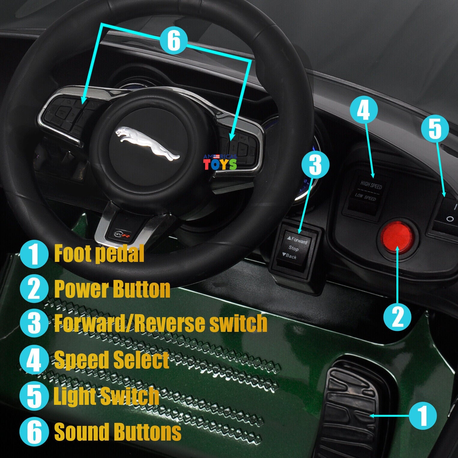 Jaguar R/C Car Toy with MP3 Player for Kids - Available in Multiple Colors