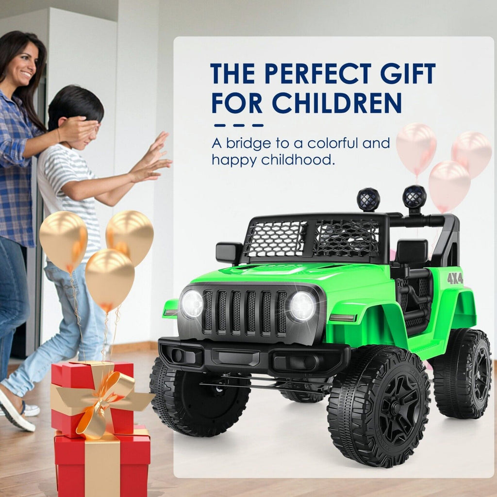 Jeep 24V/12V Kids Electric Ride-On Car with Remote Control, 3 Speeds, and LED Lights