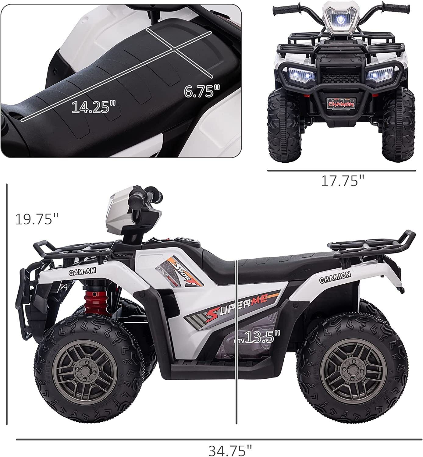 Jeep 24V/12V Kids Electric Ride-On Car with Remote Control, 3 Speeds, and LED Lights