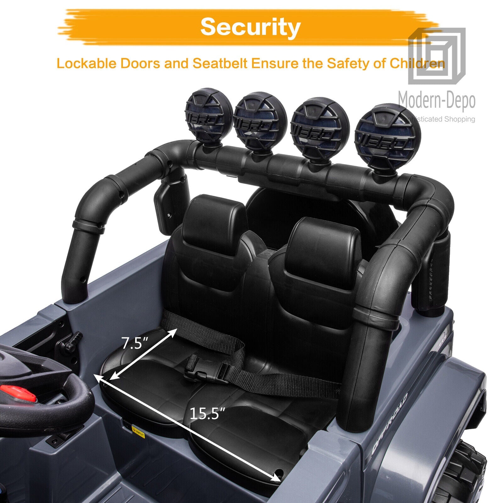 Jeep Kids Ride On Car with Parent Remote Control, Customizable Stickers, and LED Lights - 12V