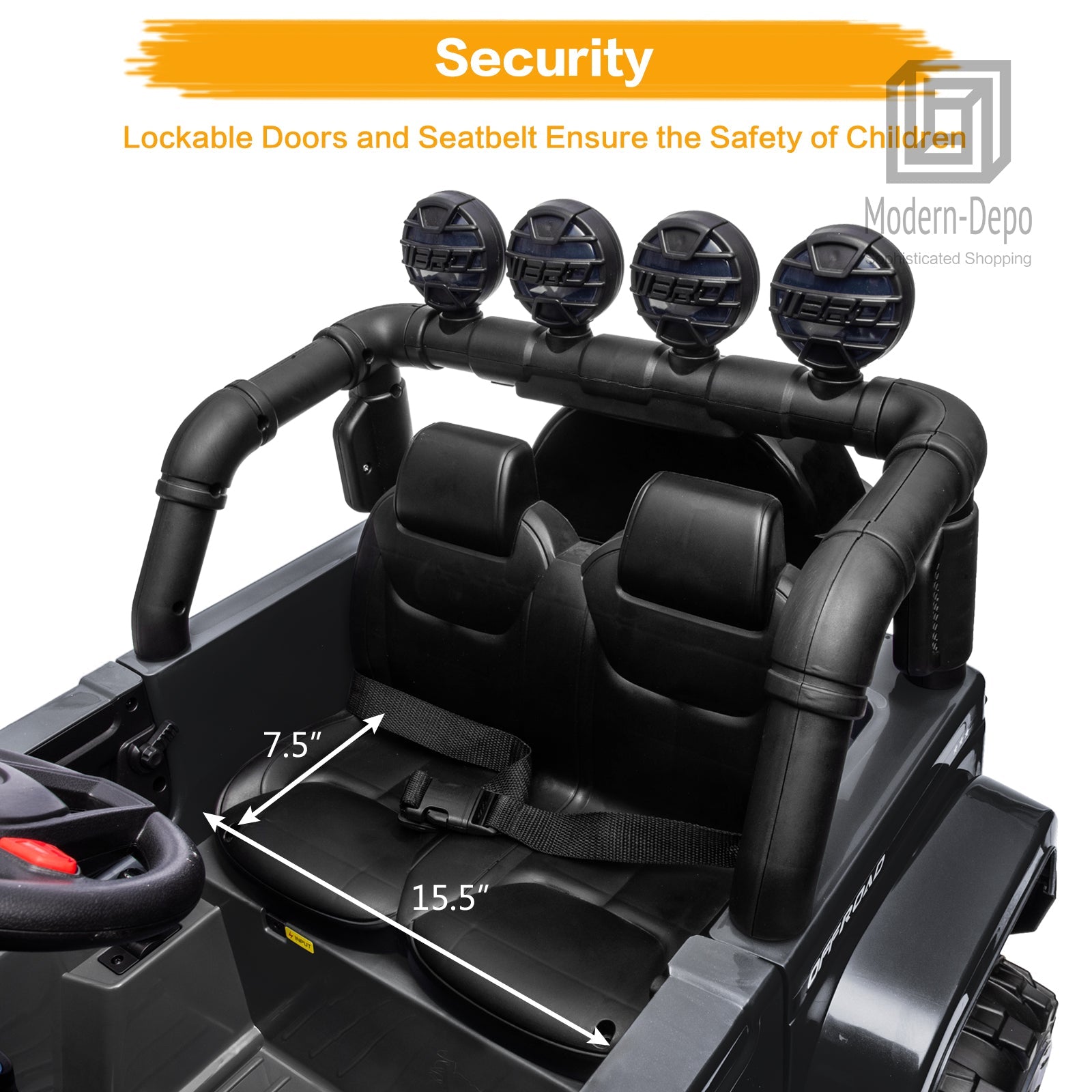 Jeep Kids Ride On Car with Parent Remote Control, Customizable Stickers, and LED Lights - 12V